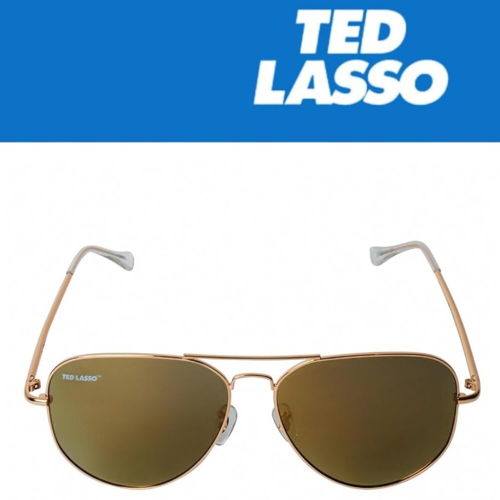 Aviator Brown And Gold Ted Lasso Sunglasses Polarized UV Protection Metal Frame